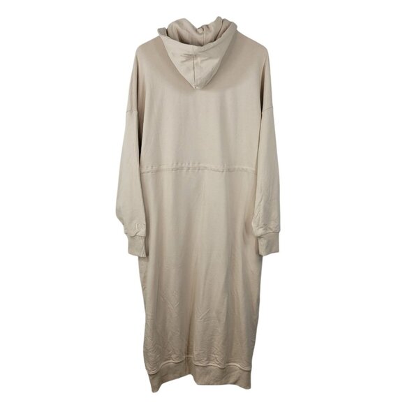 NEW batul Long Trench Hoody Coat Jacket Size Large Modest Beige Tan Cinch Waist - Picture 8 of 13